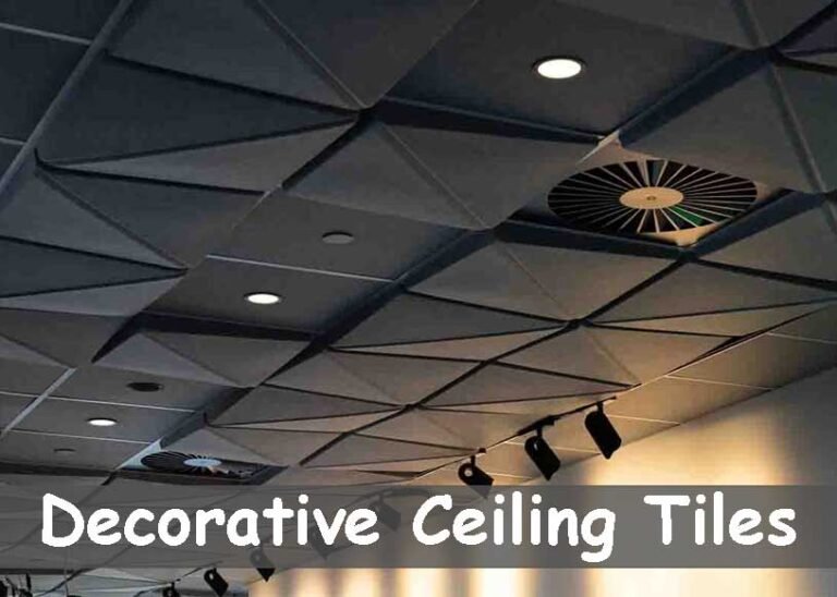 Decorative ceiling tile in elegant living room